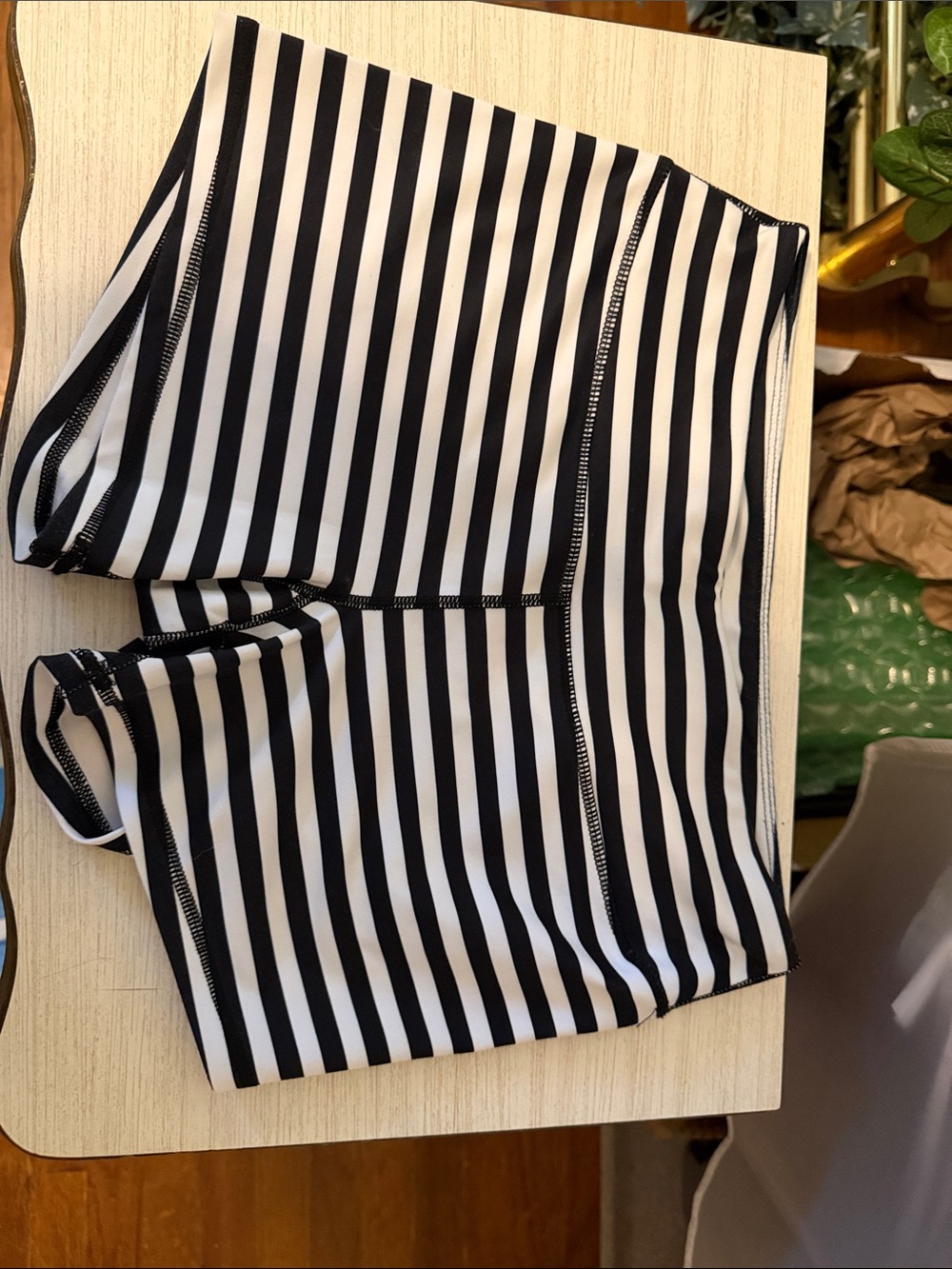 Born Primitive Black & White Striped Athletic Shorts